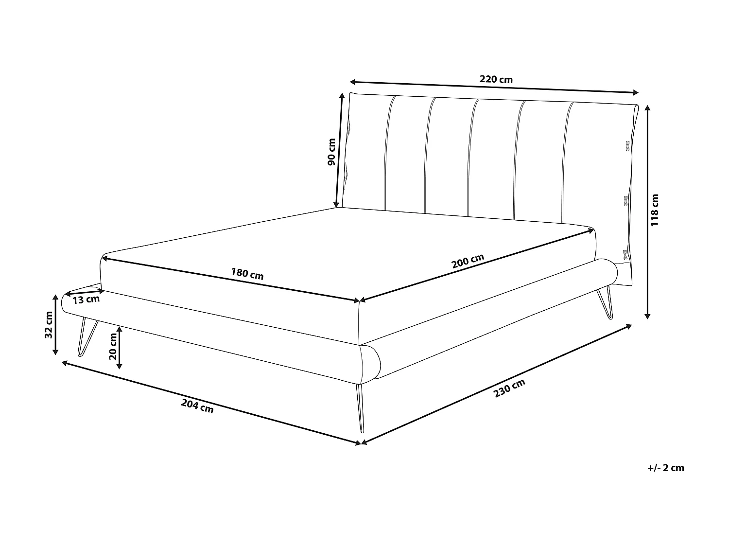 Letto Pelle sintetica BETIN 180 x 200 cm Crema