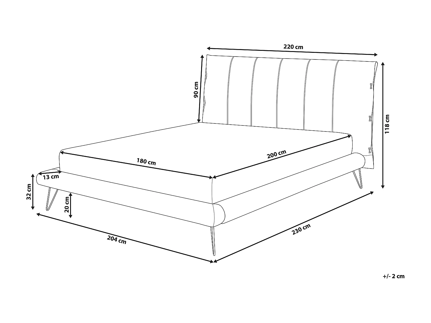 Letto Pelle sintetica BETIN 180 x 200 cm Crema