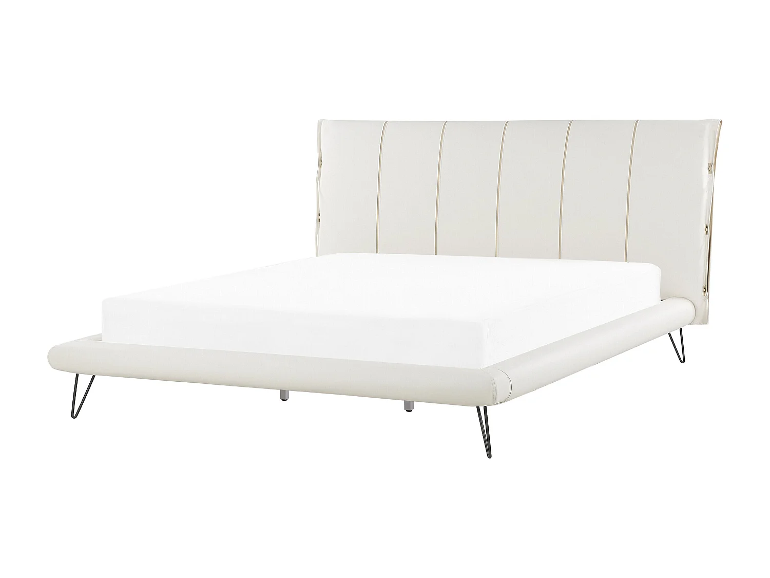 Bett mit Lattenrost Kunstleder BETIN 180 x 200 cm Creme
