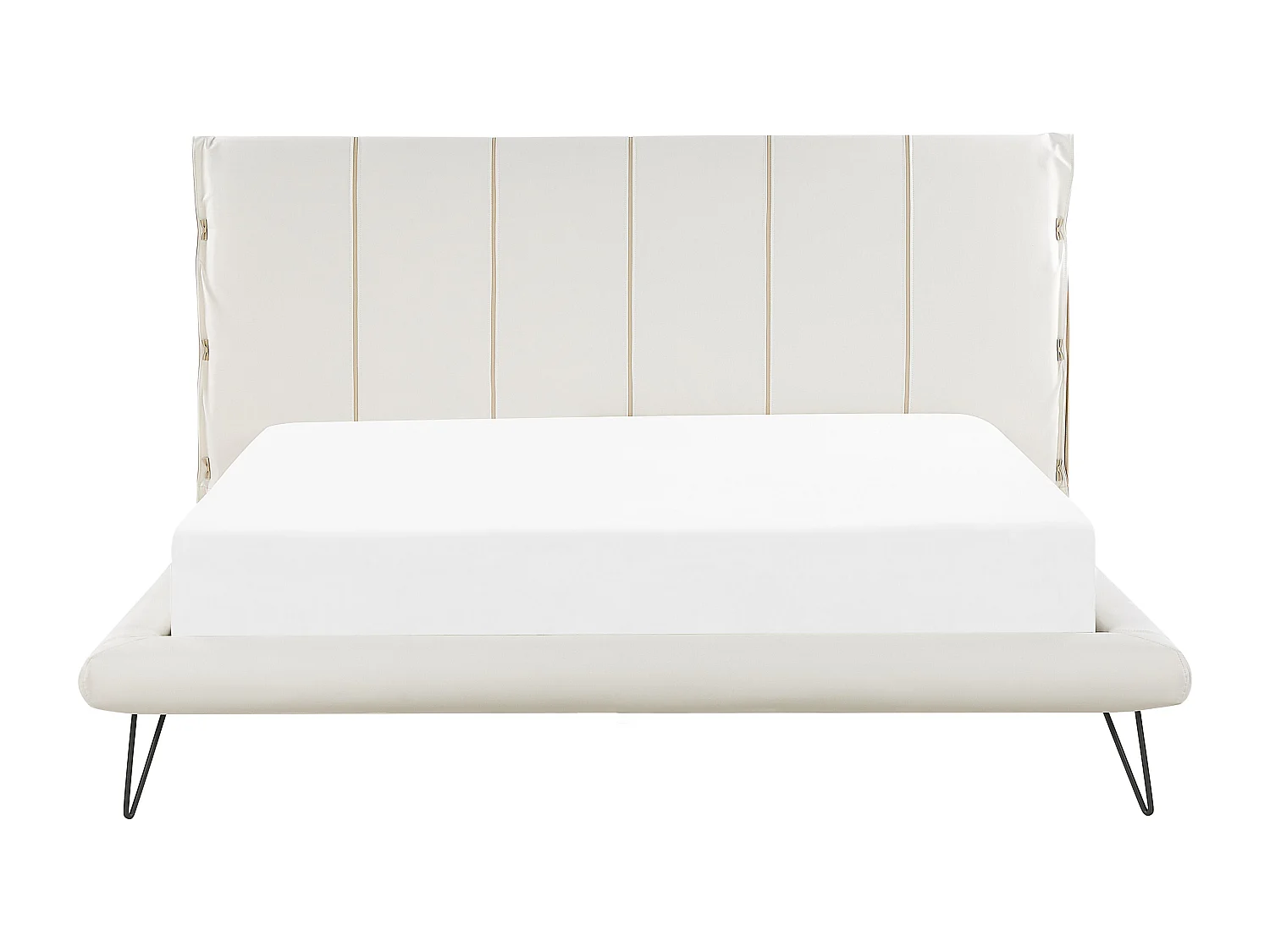 Bett mit Lattenrost Kunstleder BETIN 180 x 200 cm Creme