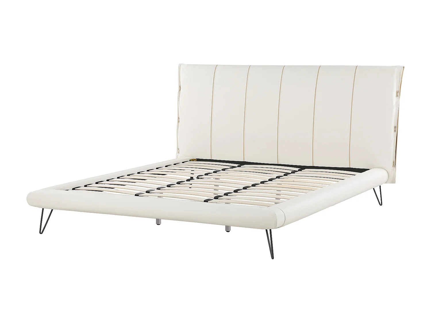Bett mit Lattenrost Kunstleder BETIN 180 x 200 cm Creme