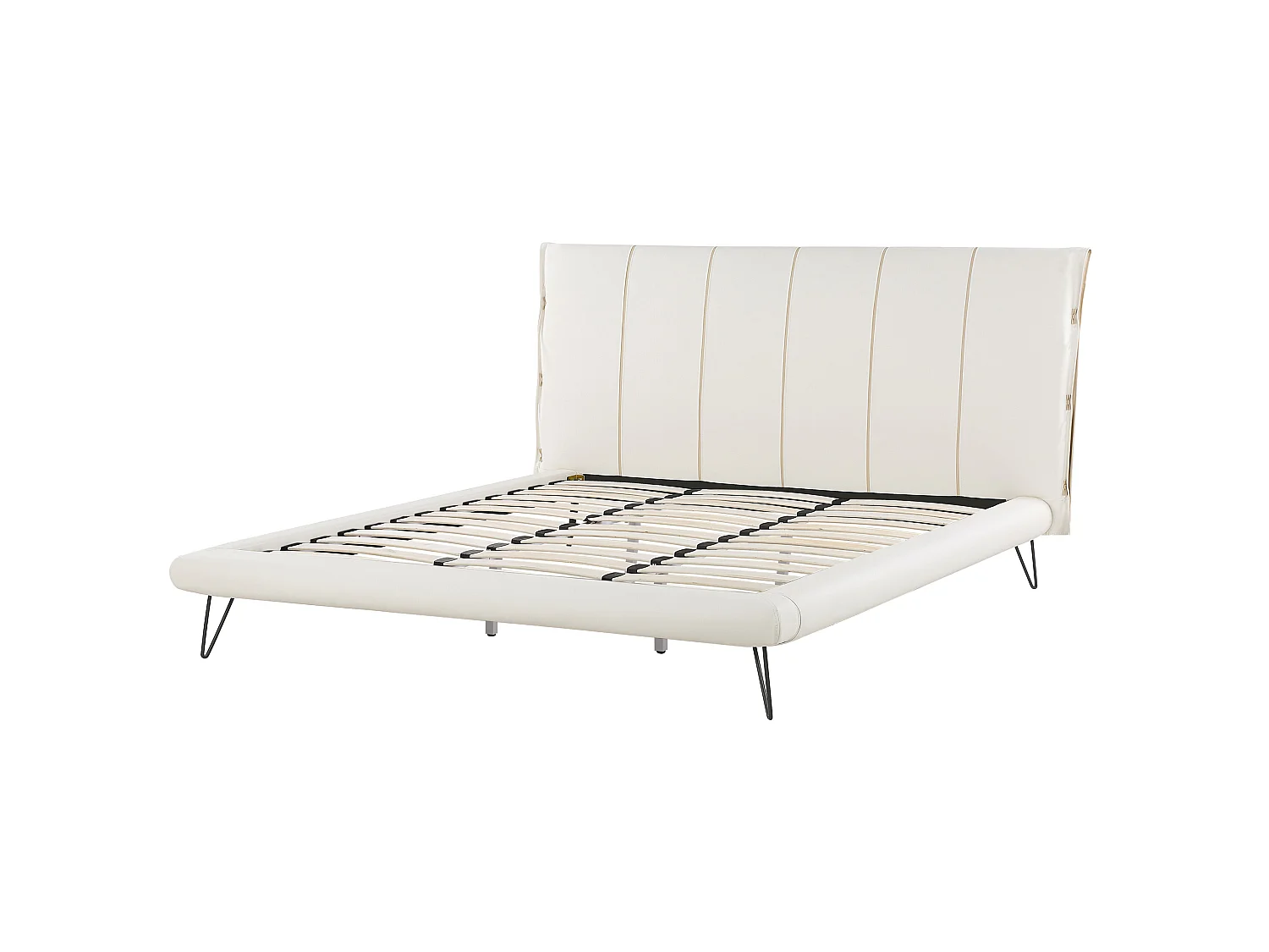 Säng med lamellram Konstläder BETIN 180 x 200 cm Ljusbeige