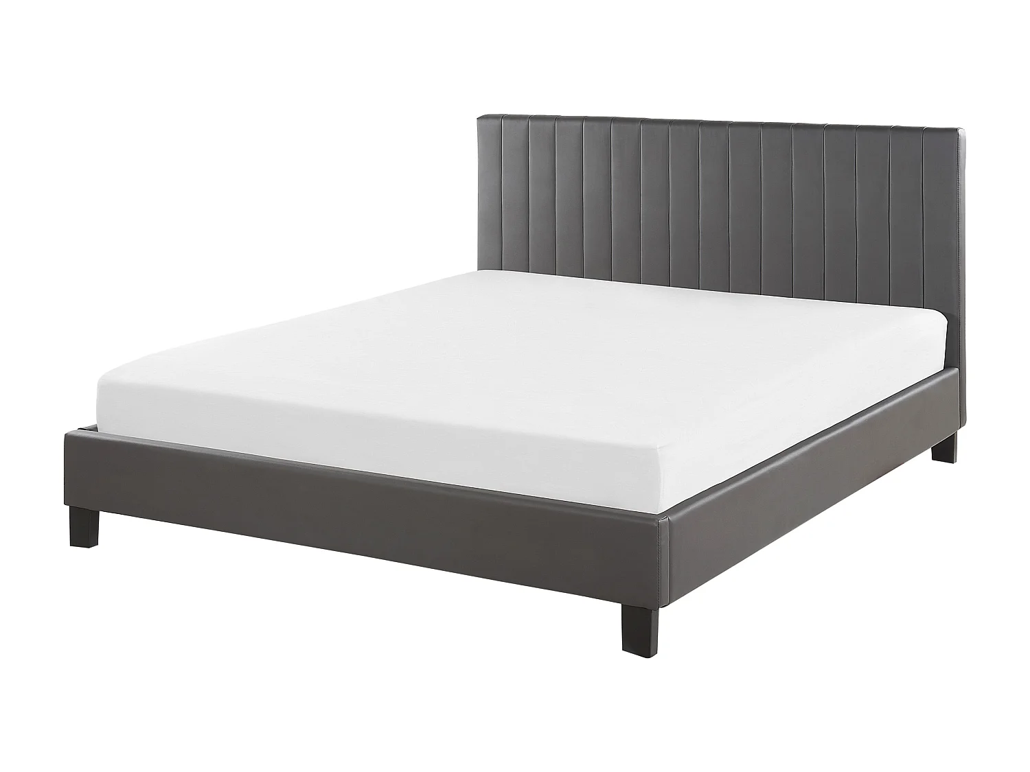 Cama Pele sintética POITIERS 140 x 200 cm Cinzento