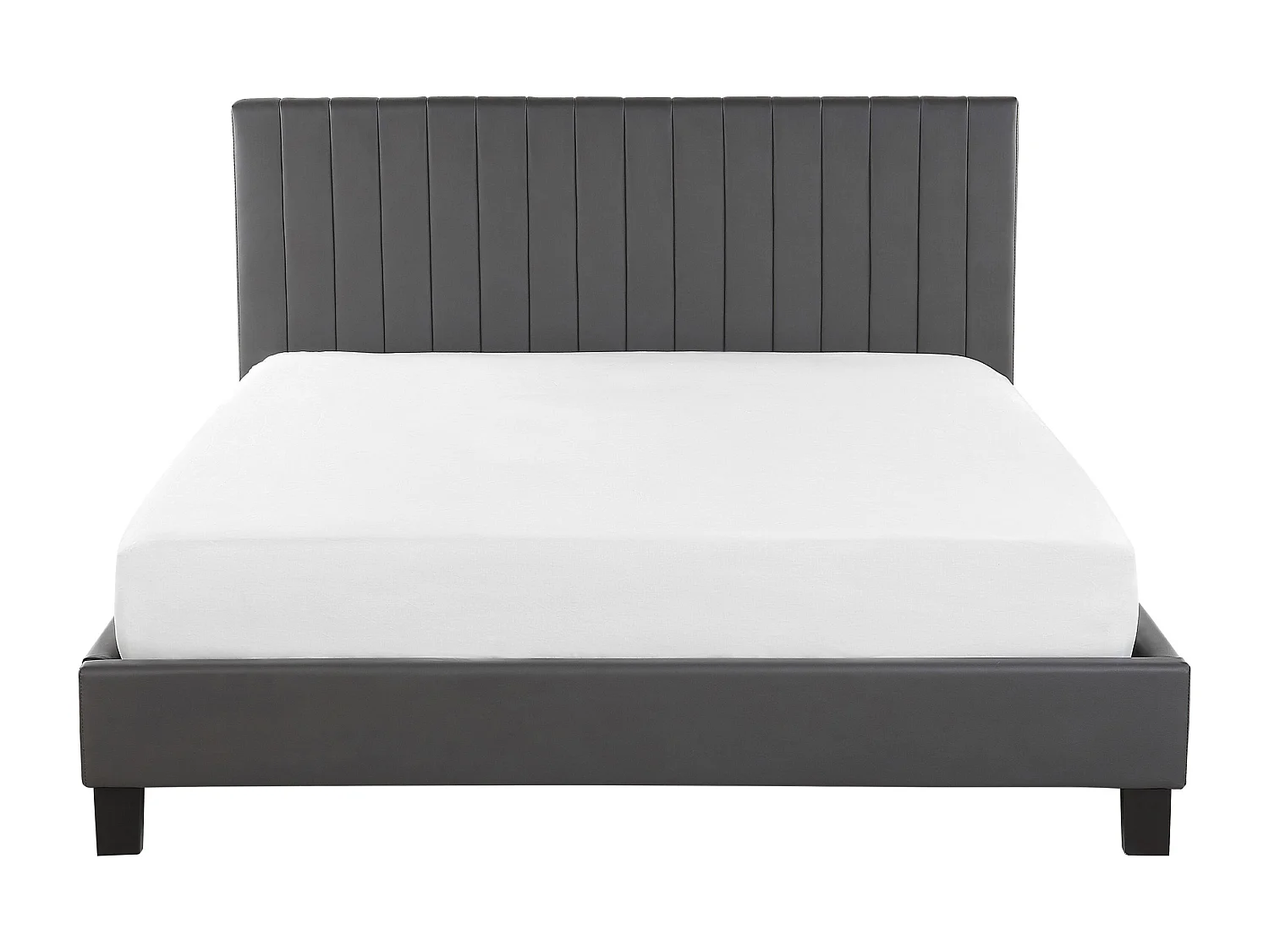 Cama Pele sintética POITIERS 140 x 200 cm Cinzento