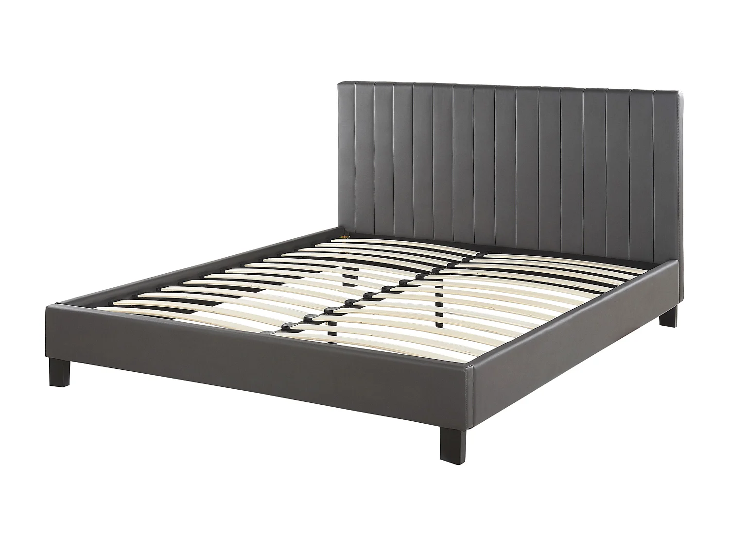 Cama Pele sintética POITIERS 140 x 200 cm Cinzento