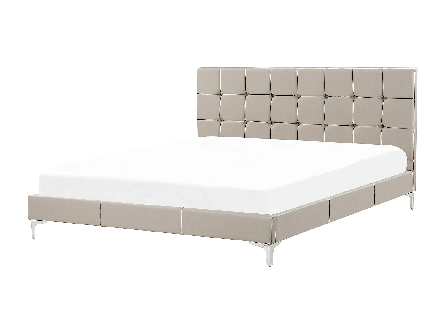 Lit avec sommier Cuir PU AMBERT 160 x 200 cm Taupe