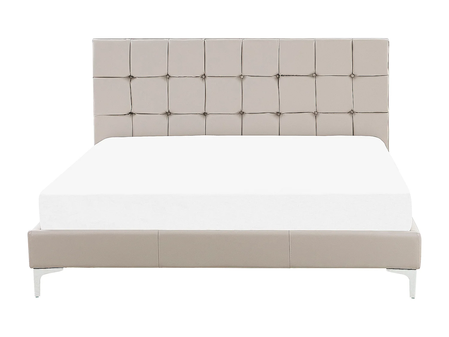 Lit avec sommier Cuir PU AMBERT 160 x 200 cm Taupe