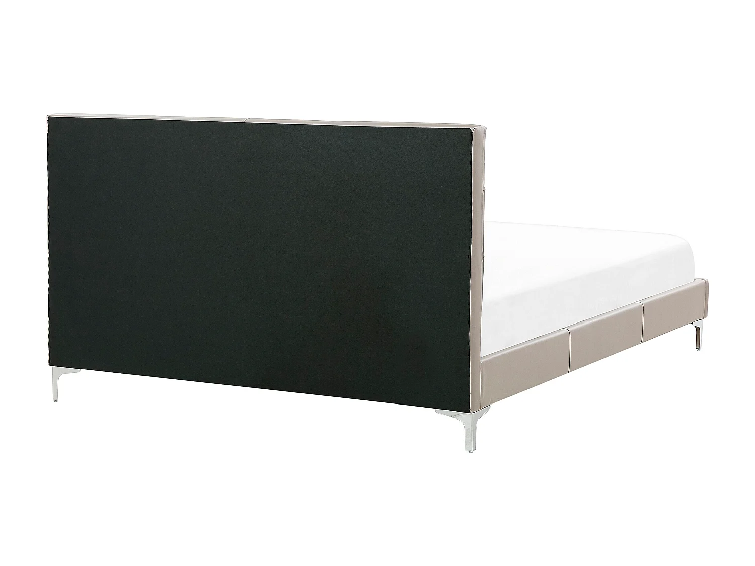 Lit avec sommier Cuir PU AMBERT 160 x 200 cm Taupe