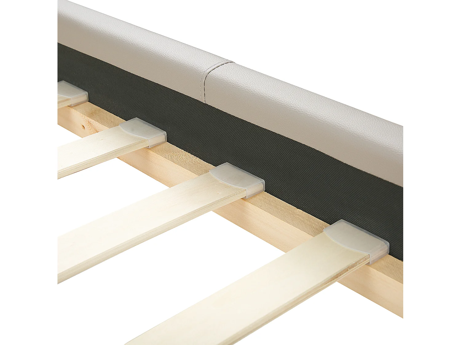 Lit avec sommier Cuir PU AMBERT 160 x 200 cm Taupe