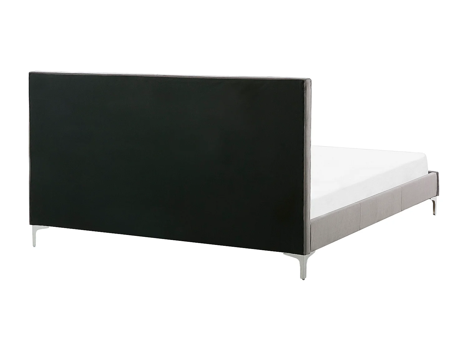 Lit avec sommier Velours AMBERT 180 x 200 cm Gris