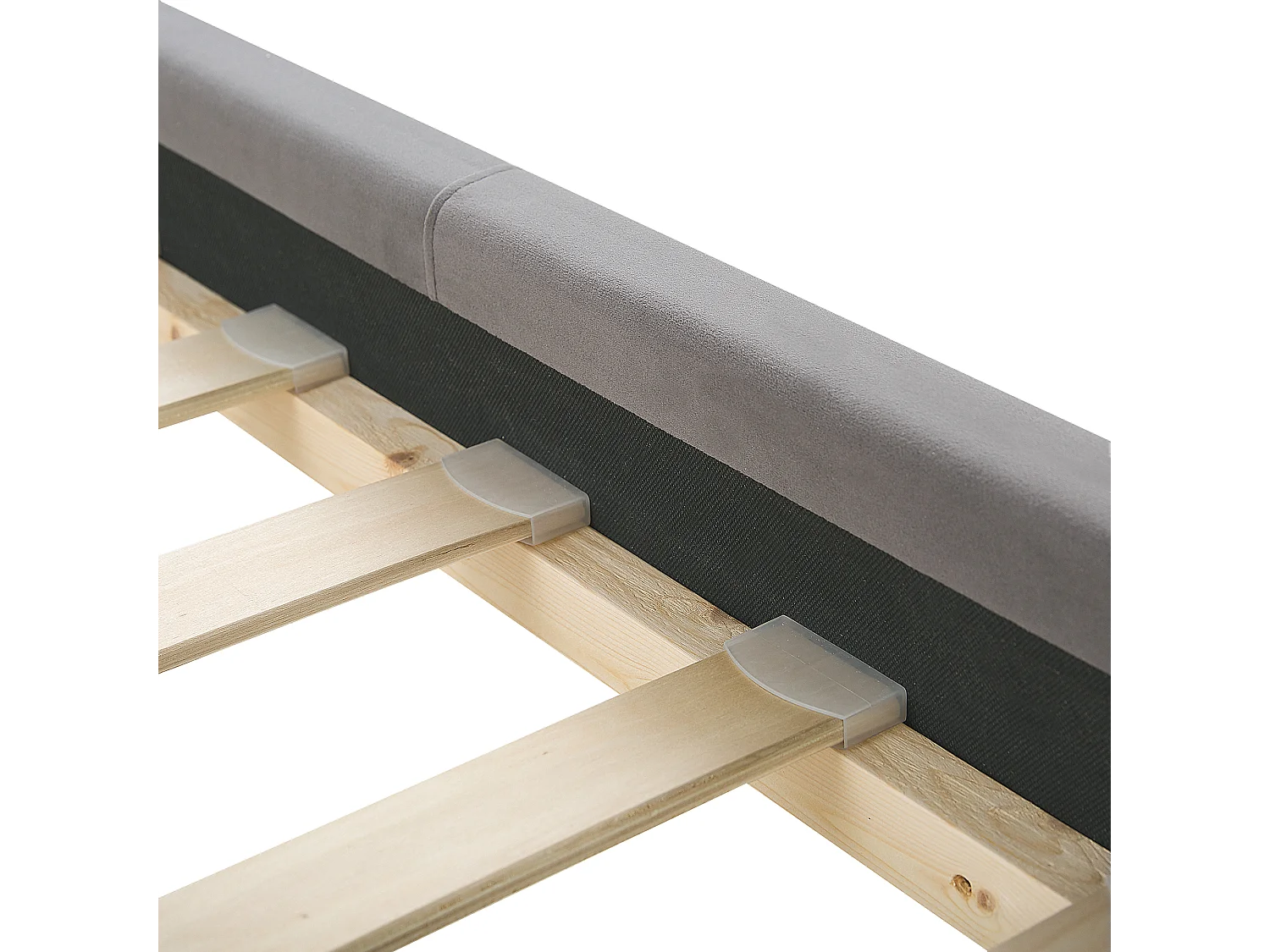 Lit avec sommier Velours AMBERT 180 x 200 cm Gris