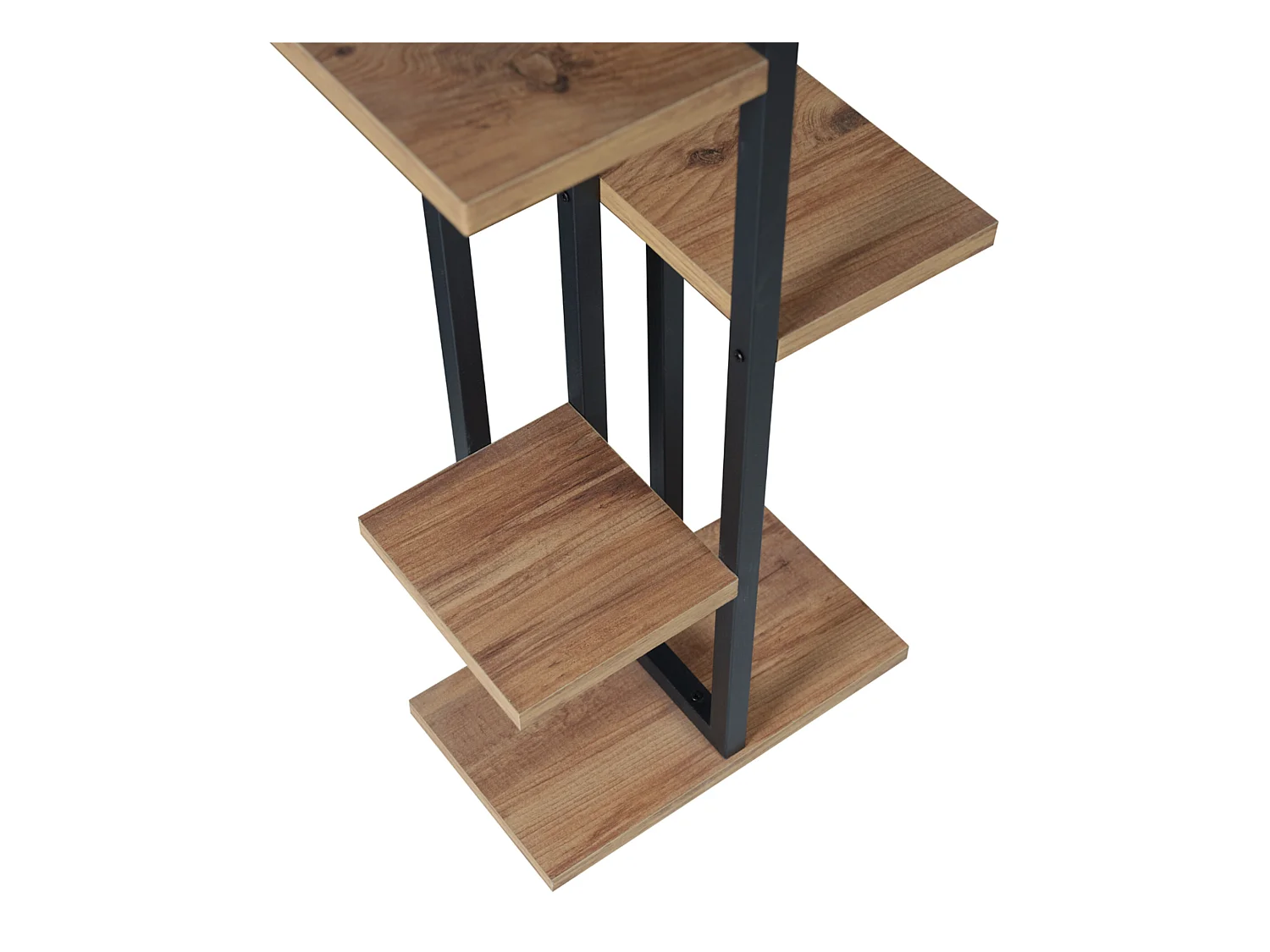 Support de plantes Tohmajärvi à 5 niveaux 120 x 34 x 21 cm effet noyer / noir [en.casa]