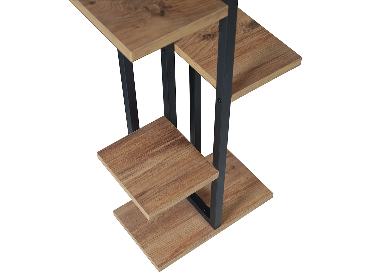 Support de plantes Tohmajärvi à 5 niveaux 120 x 34 x 21 cm effet noyer / noir [en.casa]