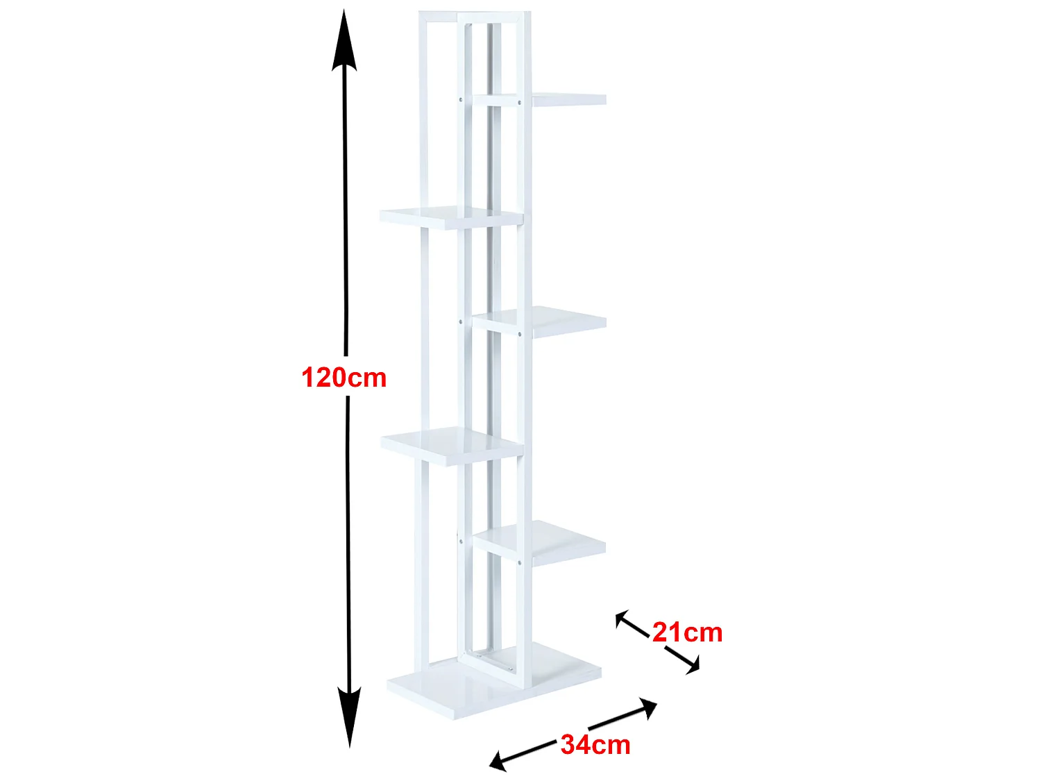 Support de plantes Tohmajärvi à 5 niveaux 120 x 34 x 21 cm blanc [en.casa]