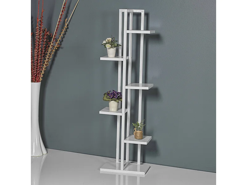 Support de plantes Tohmajärvi à 5 niveaux 120 x 34 x 21 cm blanc [en.casa]