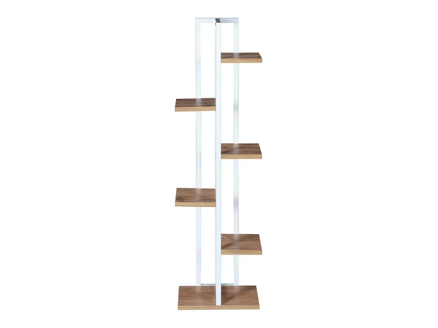 Support de plantes Tohmajärvi à 5 niveaux 120 x 34 x 21 cm effet noyer / blanc [en.casa]