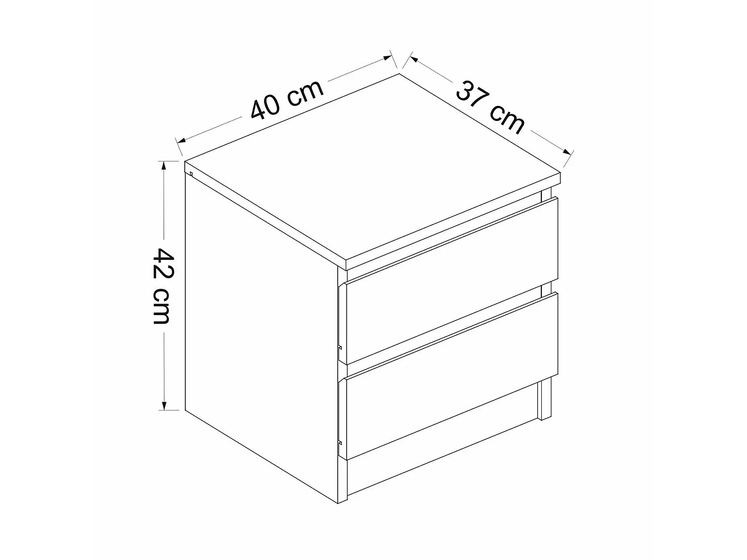 Table de chevet Fuglebjerg à 2 tiroirs 42 x 40 x 37 cm blanc [en.casa]