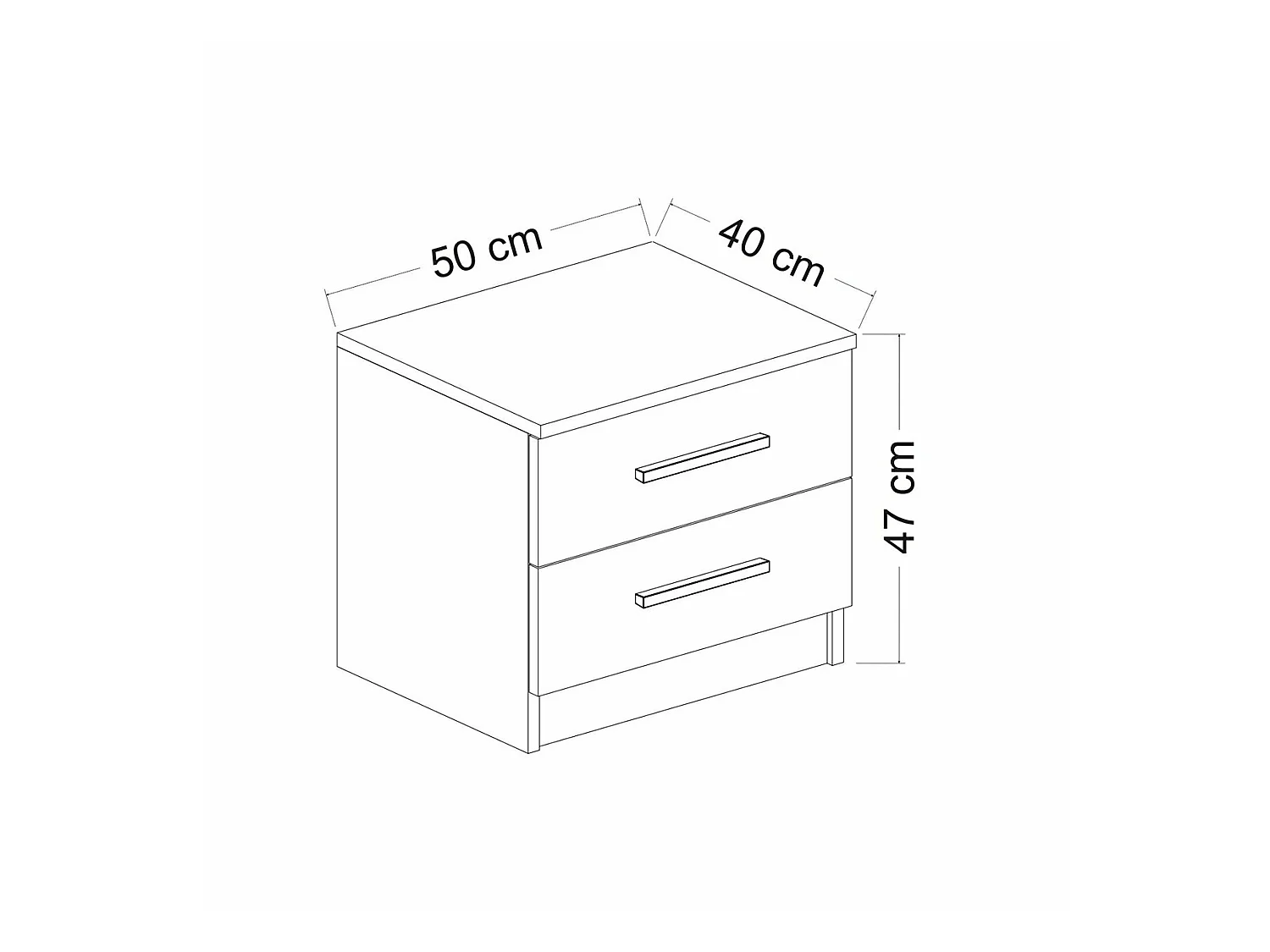Table de chevet Fanø à 2 tiroirs 47 x 50 x 40 cm anthracite [en.casa]