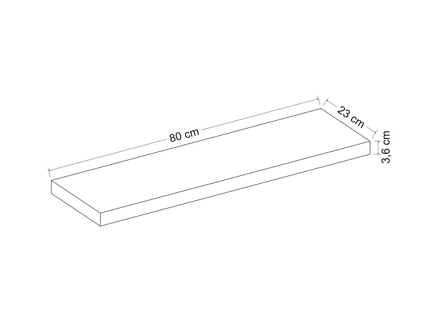 Étagère murale Bredebro 3,6 x 80 x 23 cm effet bois ancien [en.casa]