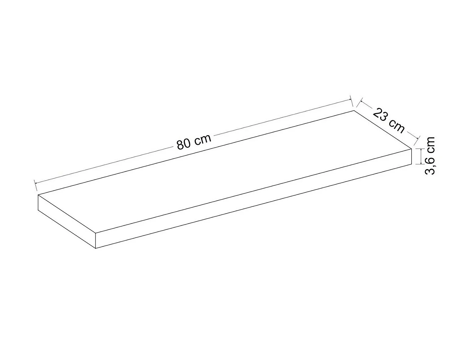 Étagère murale Bredebro 3,6 x 80 x 23 cm effet bois ancien [en.casa]