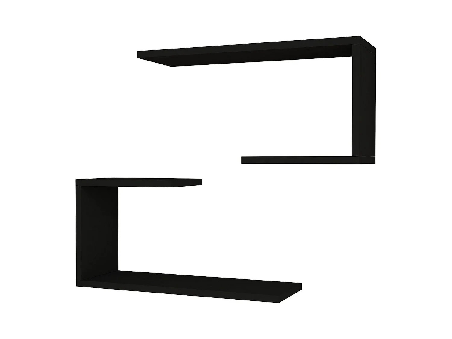 Lot de 2 étagères murales Årslev 27 x 60 x 20 cm noir [en.casa]