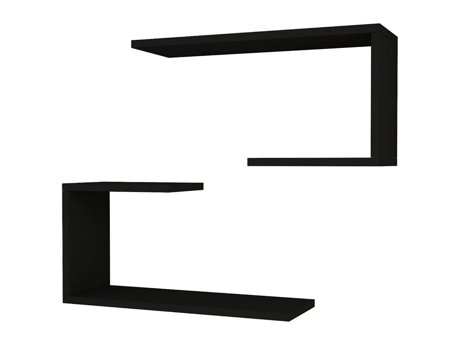 Lot de 2 étagères murales Årslev 27 x 60 x 20 cm noir [en.casa]