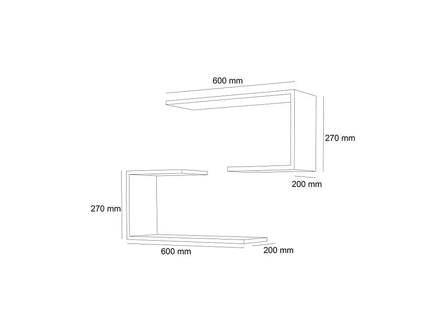 Lot de 2 étagères murales Årslev 27 x 60 x 20 cm blanc [en.casa]
