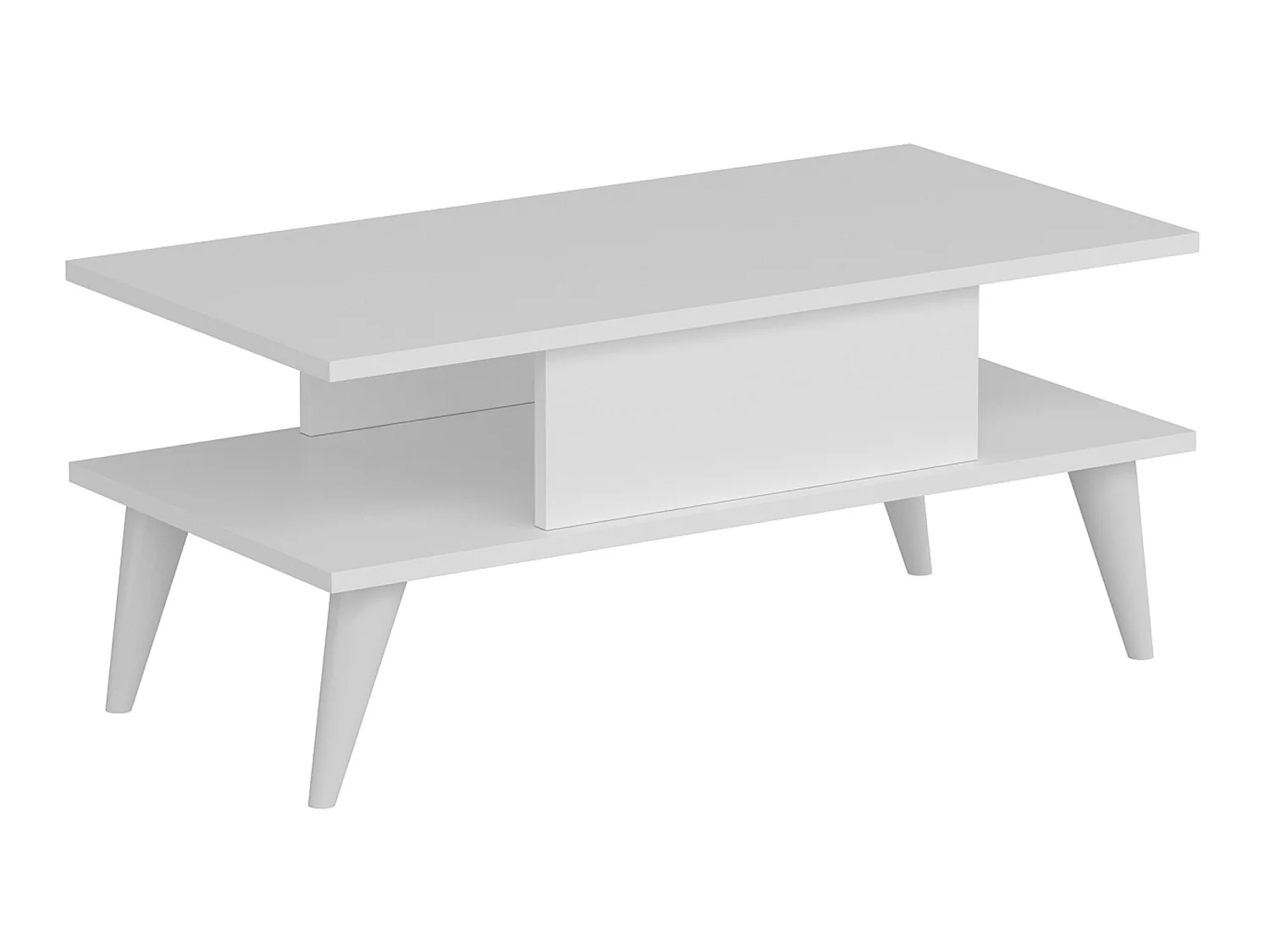 Table basse Melhus avec espace de rangement 40 x 90 x 45 cm blanc [en.casa]