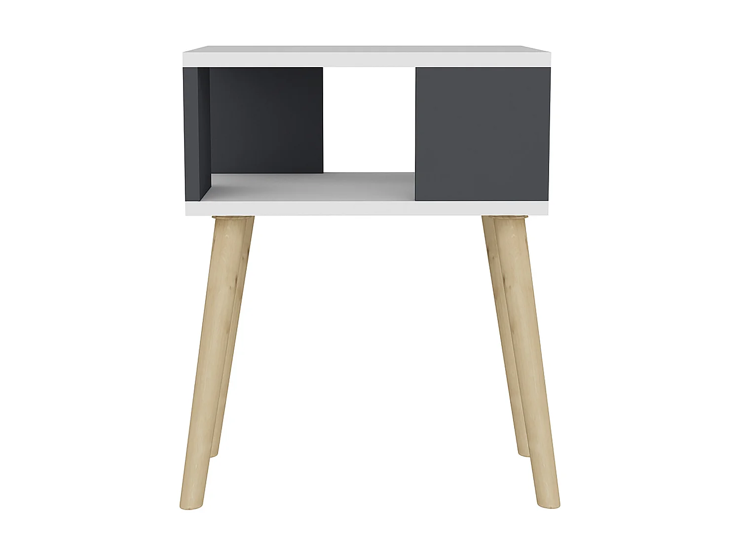 Table d'appoint Lekeberg pour salon avec espace de rangement 60 x 45 x 35 cm blanc / anthracite [en.casa]