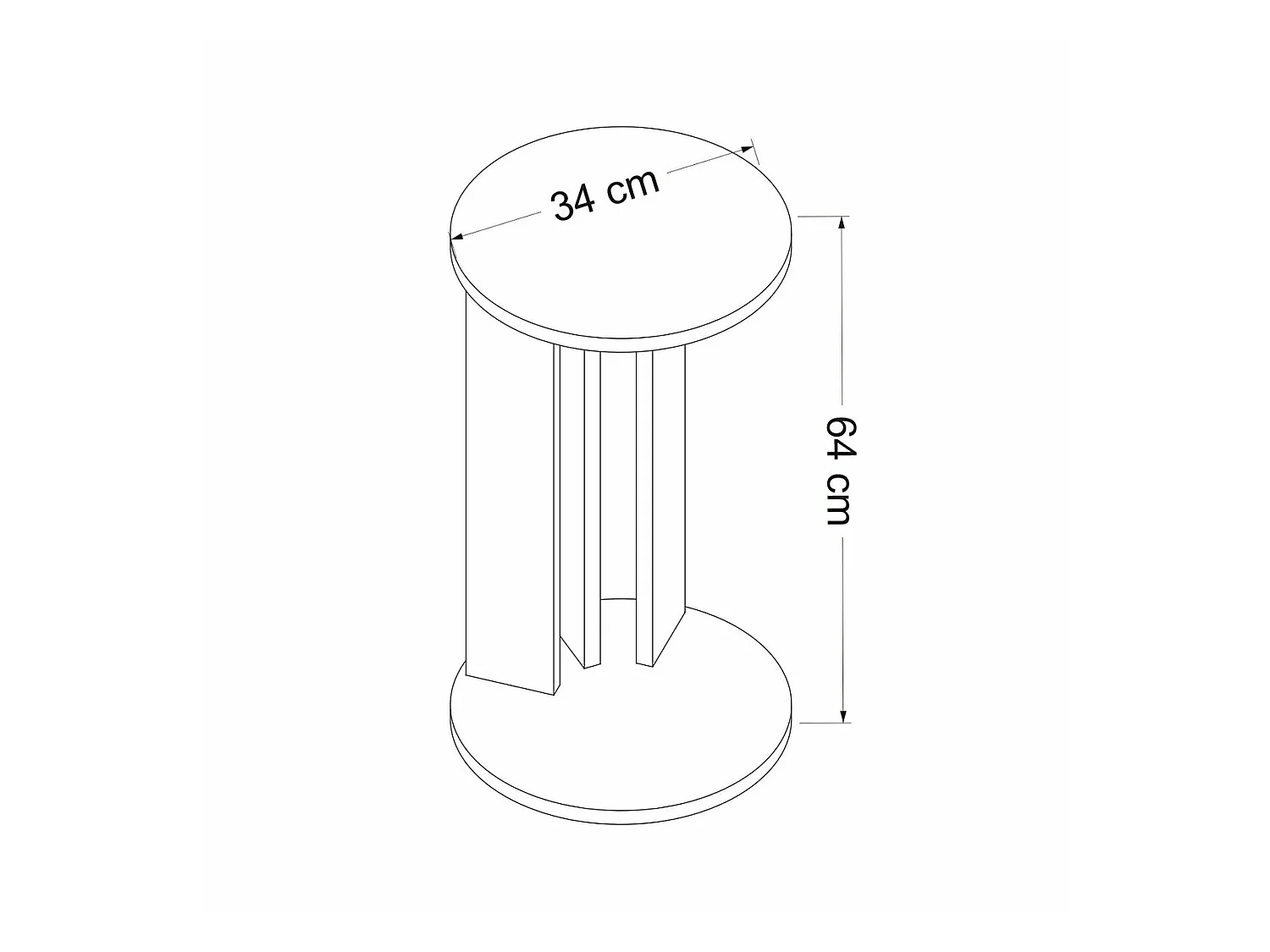 Table d'appoint Frederiksberg ronde effet noyer / anthracite [en.casa]