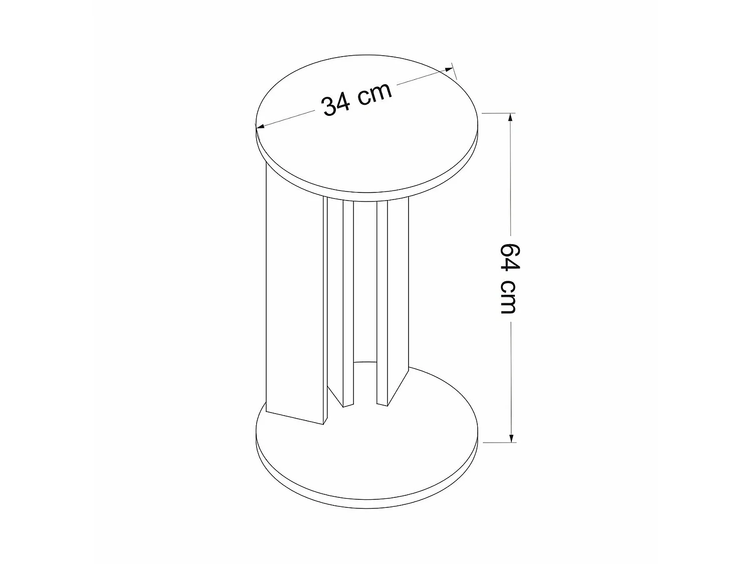Table d'appoint Frederiksberg ronde effet noyer / anthracite [en.casa]
