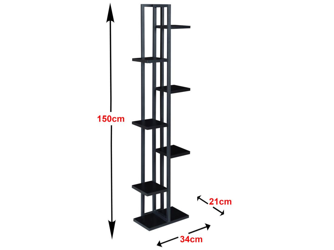 vente unique Support de plantes Somero à 6 niveaux 150 x 34 x 21 cm noir [en.casa]