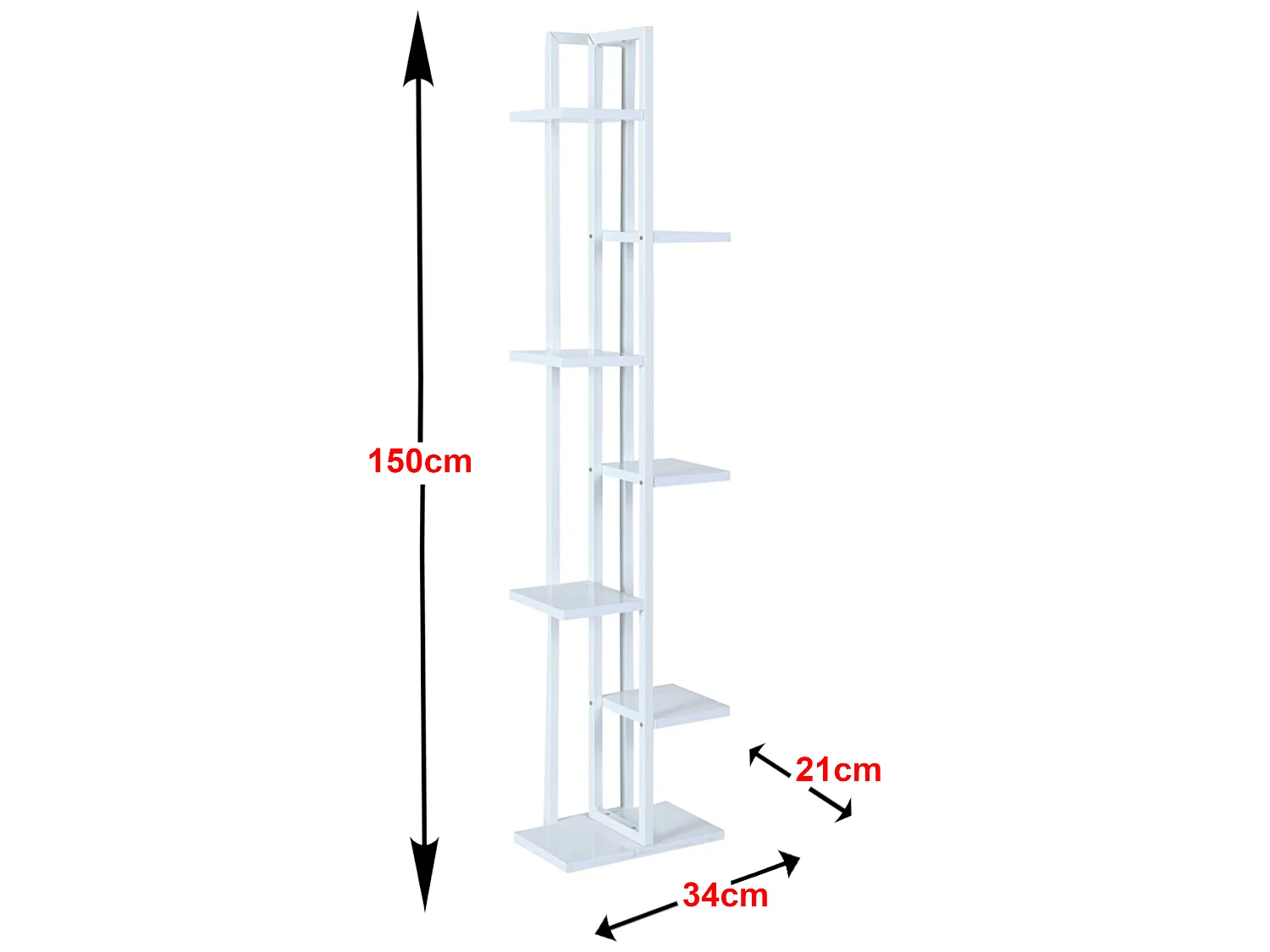 Support de plantes Somero à 6 niveaux 150 x 34 x 21 cm blanc [en.casa]