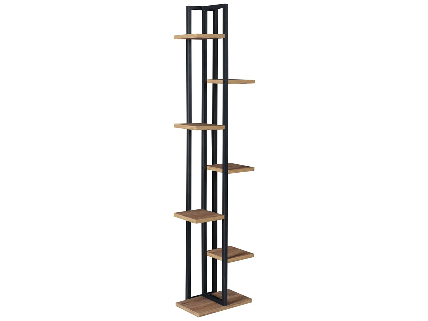 Support de plantes Somero à 6 niveaux 150 x 34 x 21 cm effet noyer / noir [en.casa]