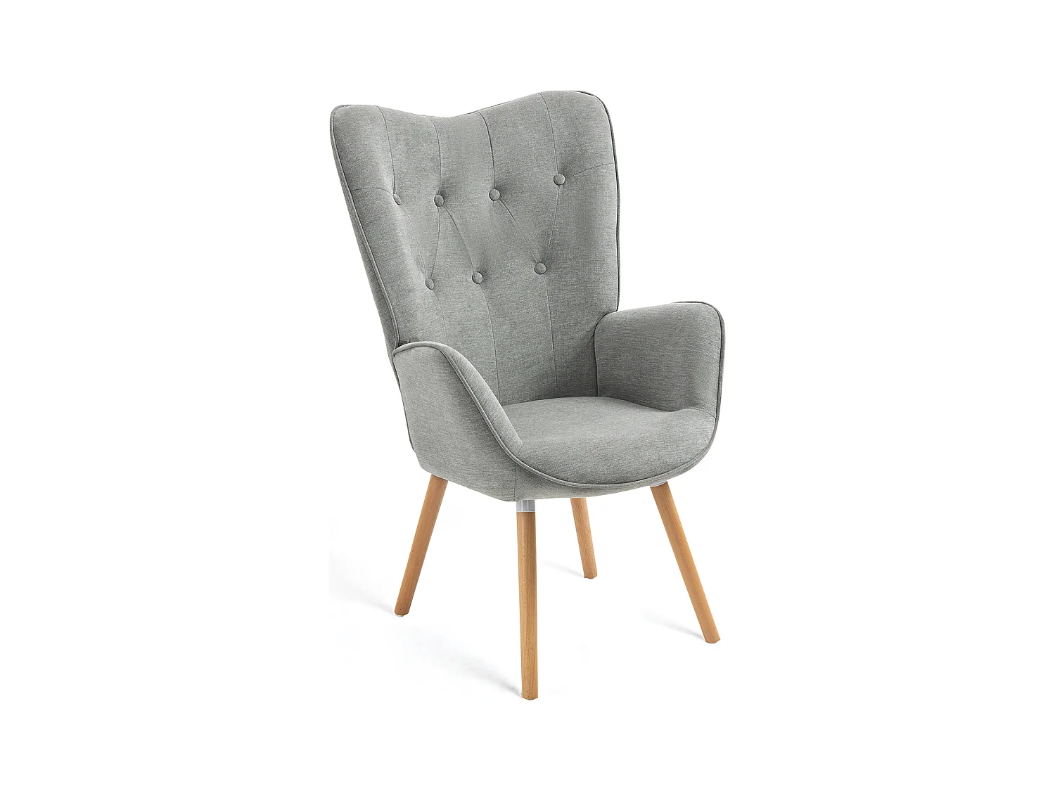 MEUBLES COSY Fauteuil relax fauteuil confortable style scandinave rembourés en Tissu Pieds Bois Massif, Gris