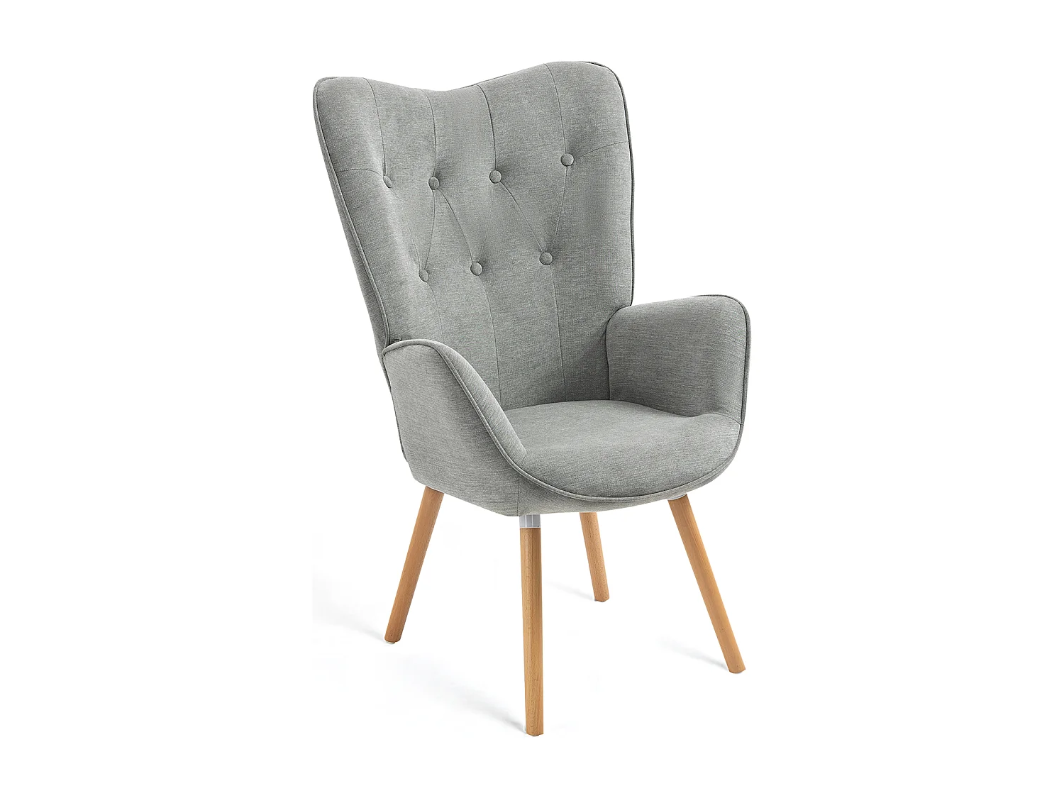 MEUBLES COSY Fauteuil relax fauteuil confortable style scandinave rembourés en Tissu Pieds Bois Massif, Gris