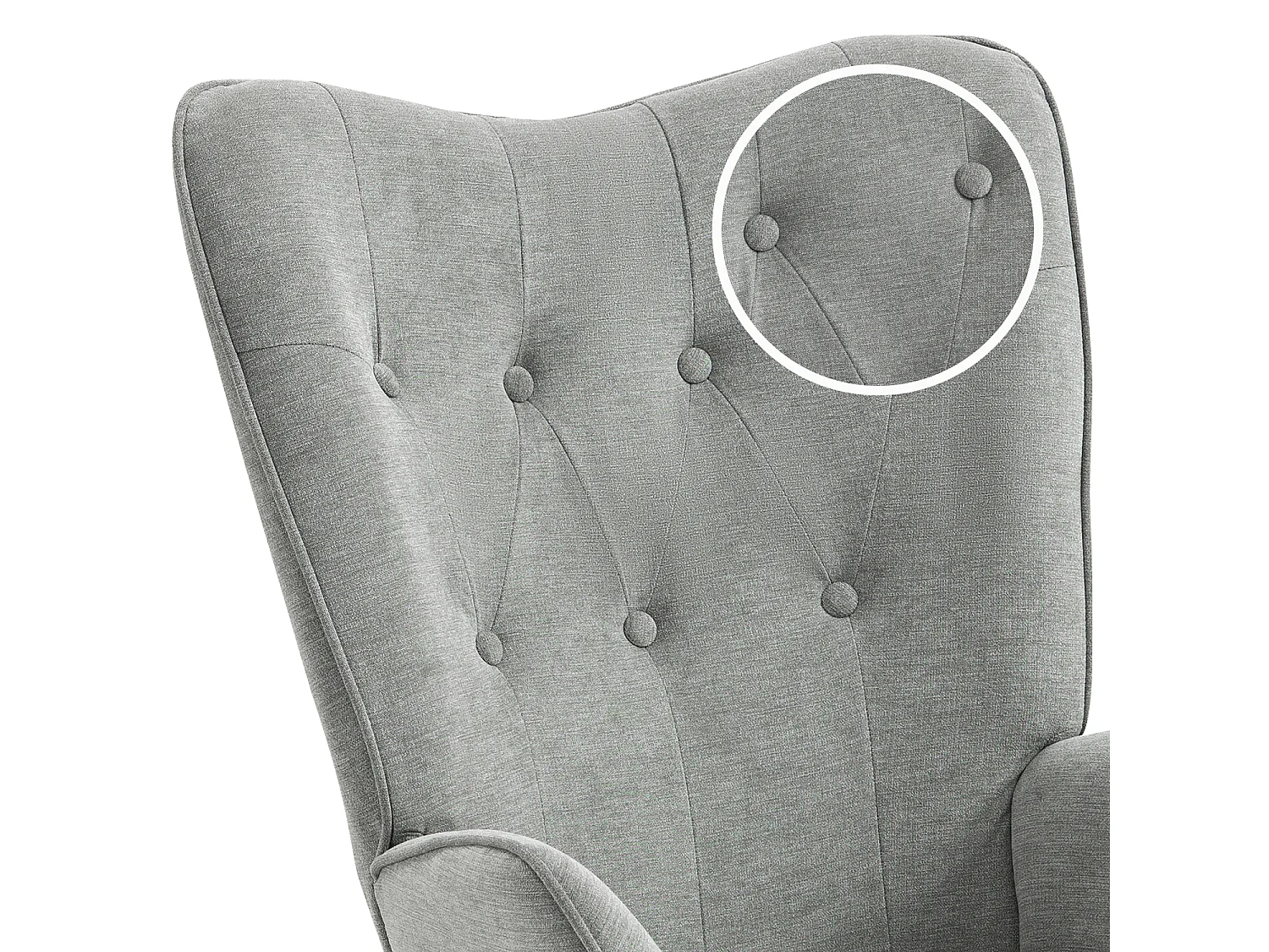 MEUBLES COSY Fauteuil relax fauteuil confortable style scandinave rembourés en Tissu Pieds Bois Massif, Gris
