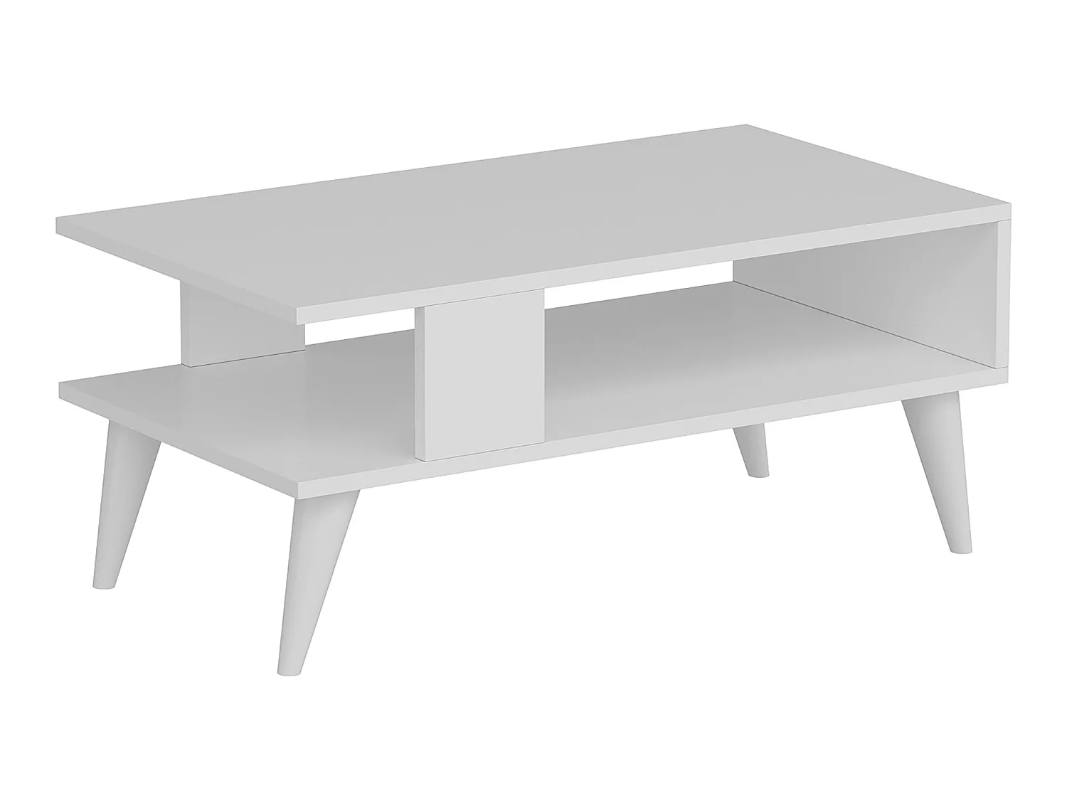 Table basse Lycksele avec espace de rangement 40 x 90 x 45 cm blanc [en.casa]
