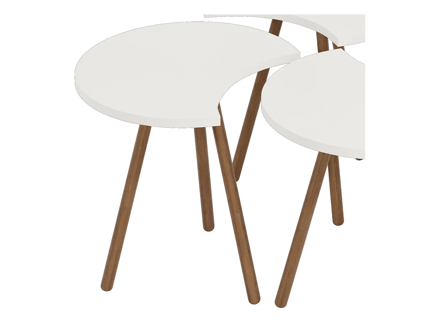 Set de 4 tables basses emboîtables 48 x 77 x 77 cm blanc [en.casa]