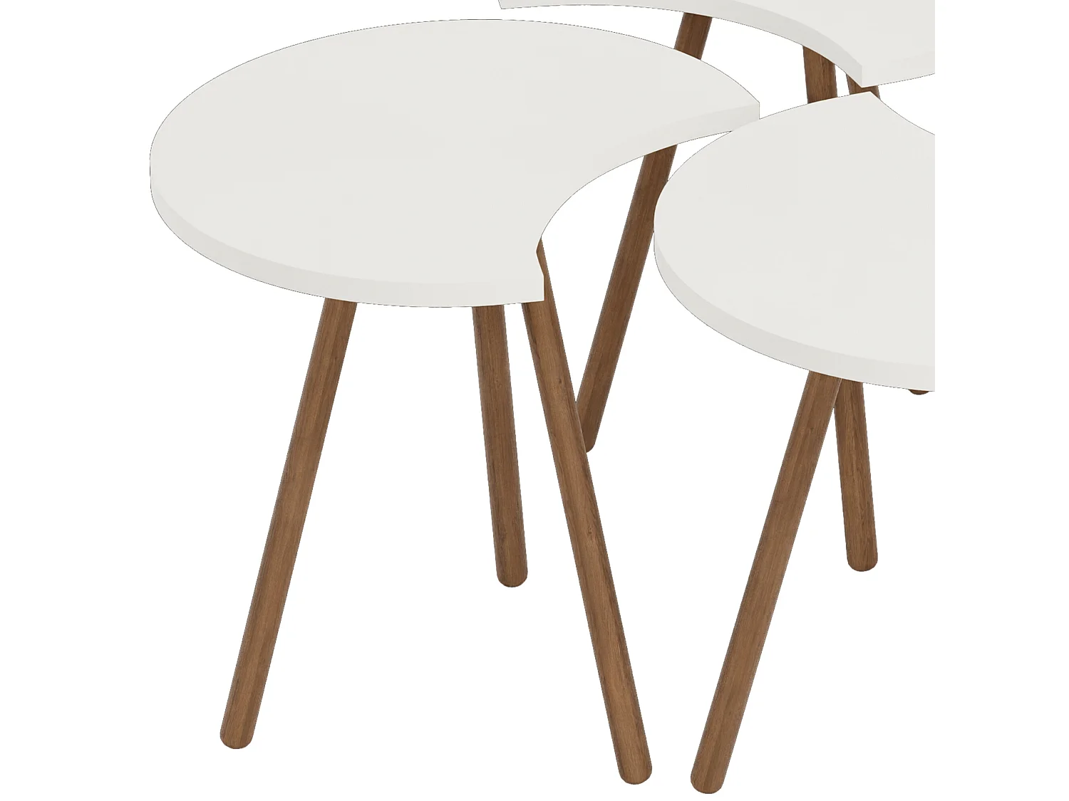 Set de 4 tables basses emboîtables 48 x 77 x 77 cm blanc [en.casa]