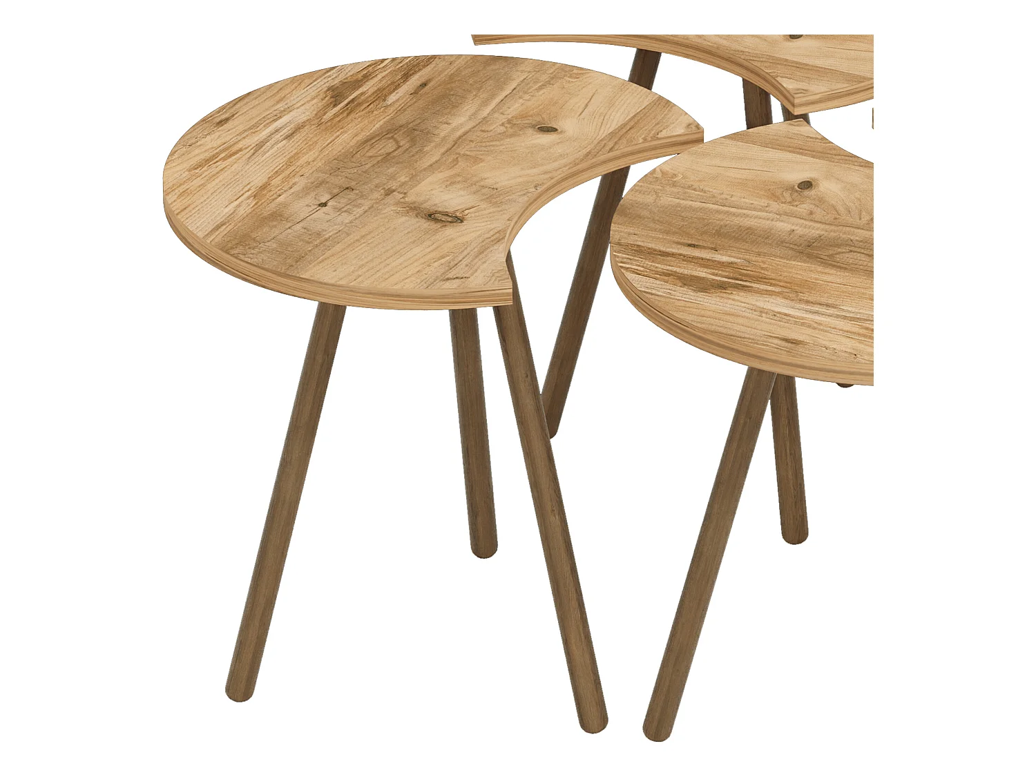 Set de 4 tables basses emboîtables 48 x 77 x 77 cm effet bois [en.casa]