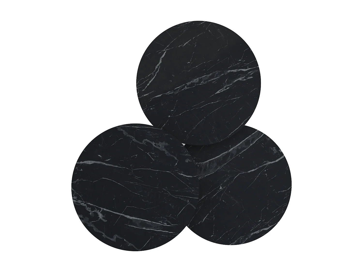 Lot de 3 tables d'appoint Herrljunga trépied marbre noir [en.casa]