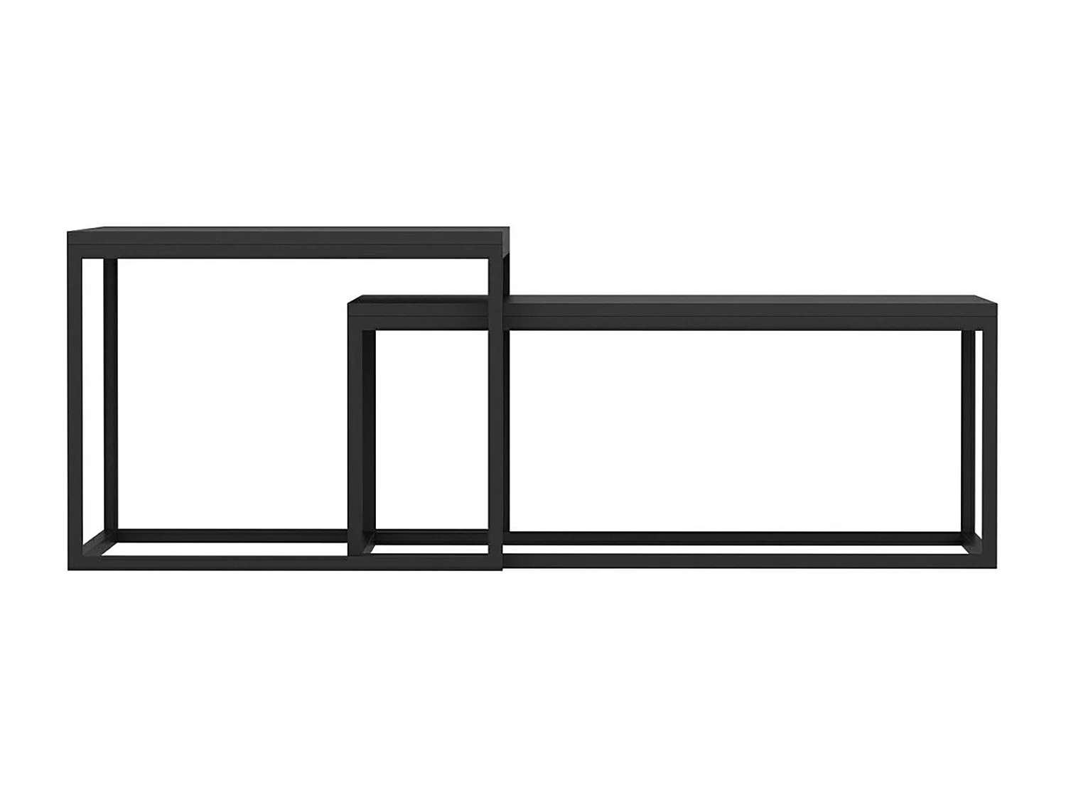 Set de 2 tables basses Aabenraa gigognes rectangulaires noir mat [en.casa]