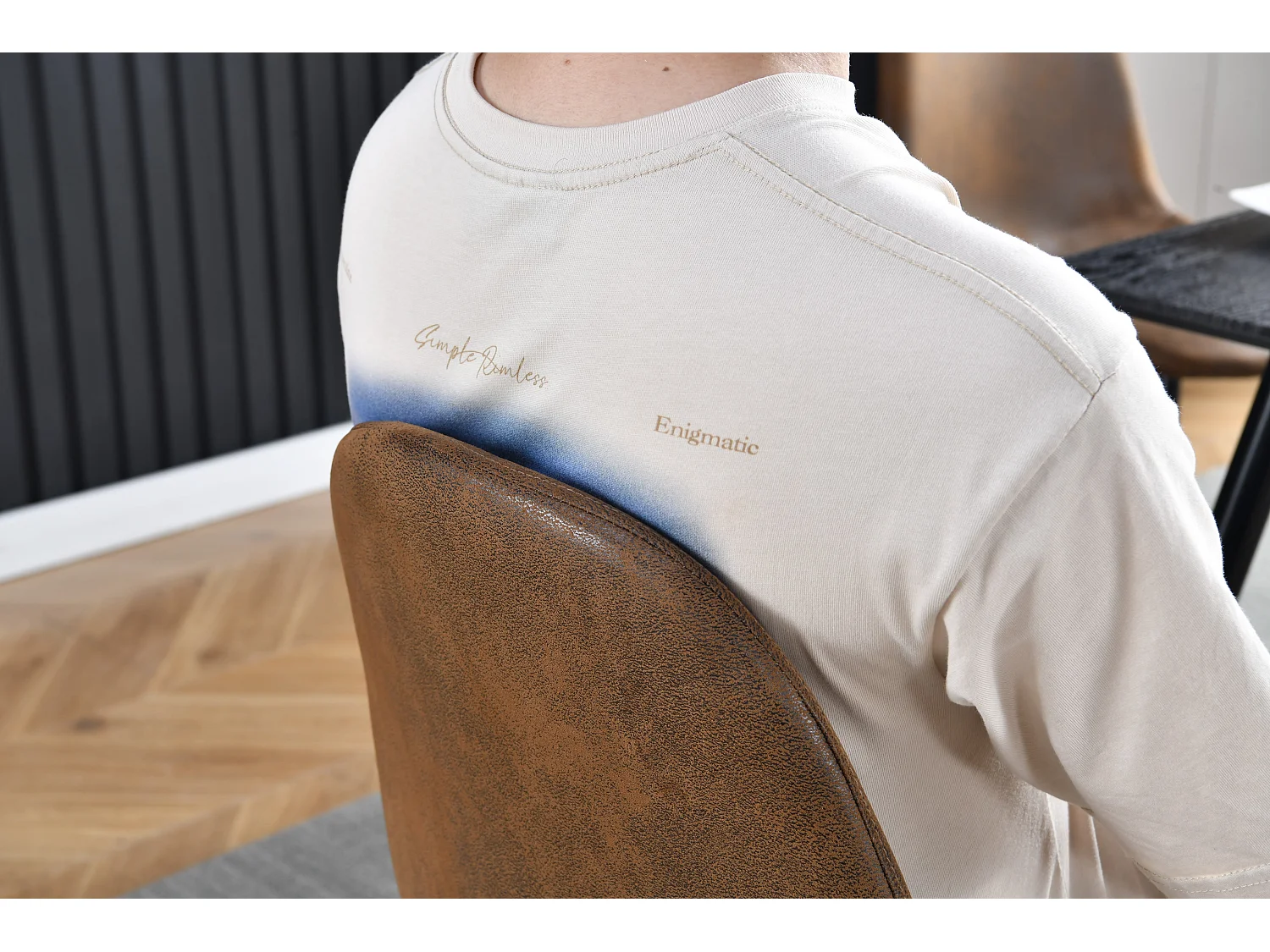 MEUBLES COSY Lot de 4 chaises de salle à manger Style Industriel Rétro pour Salon Cuisine en suédine Marron Pieds en Métal Noir