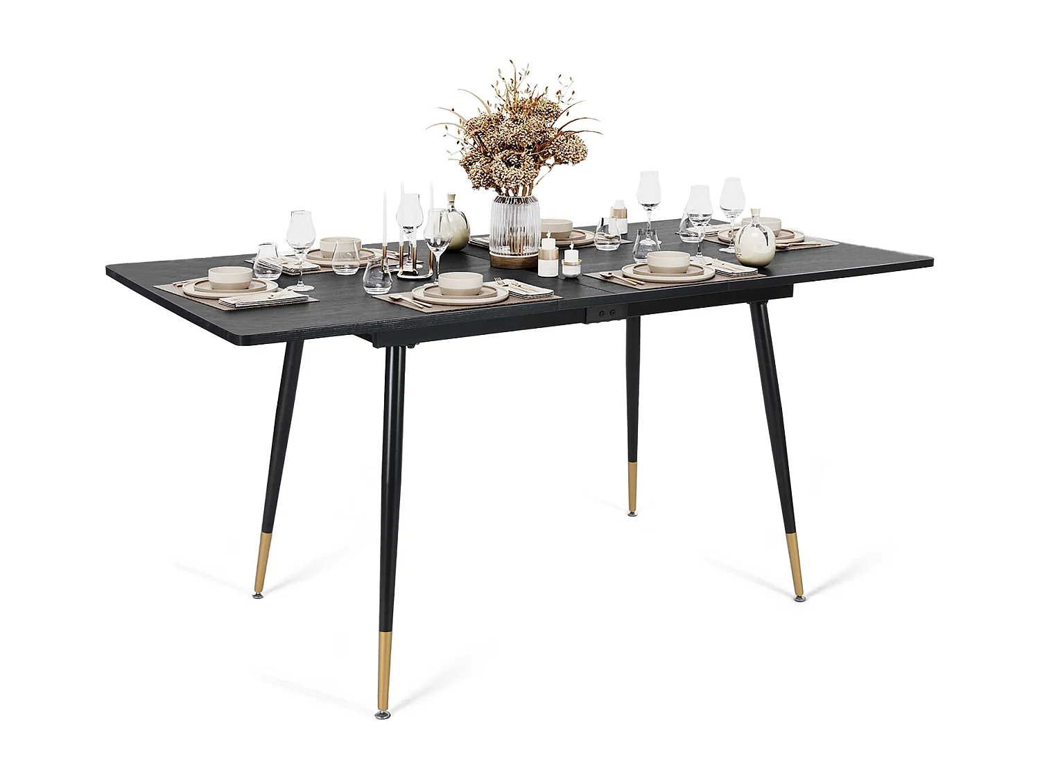 Table de Salle à Manger Extensible 4 a 6 Personnes Style Industriel Rétro, WHALEN