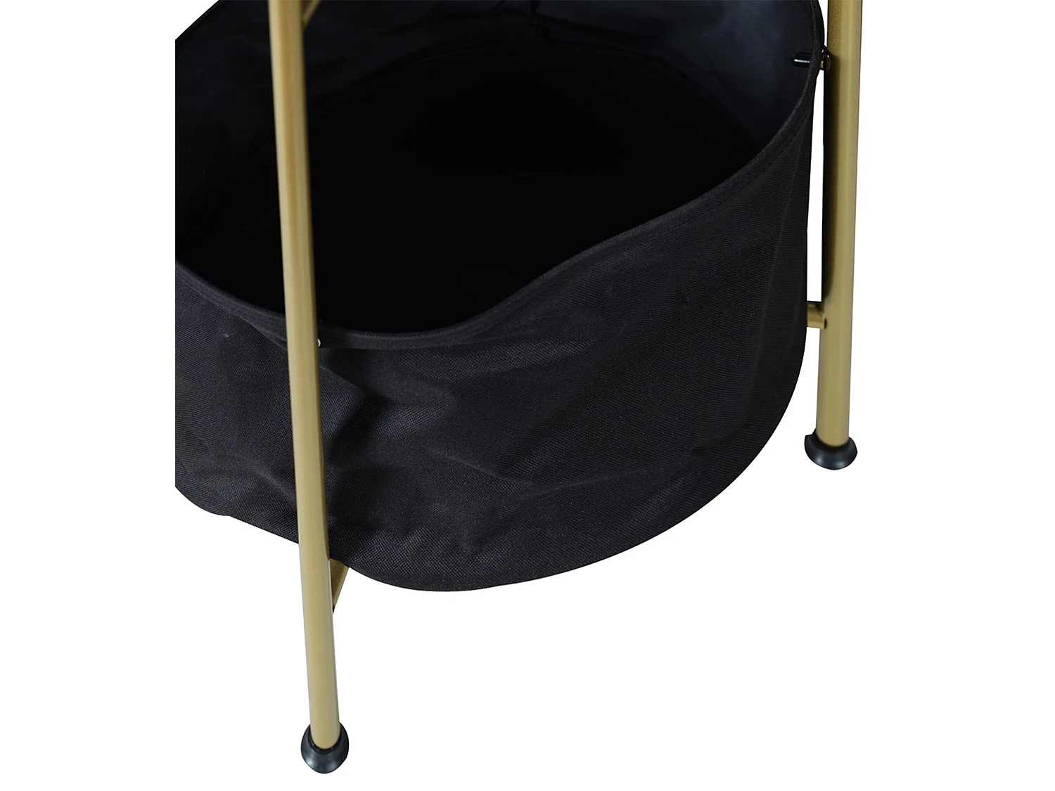 Table d'appoint Suonenjoki avec panier de rangement 59 x 47 cm marbre noir / doré / noir [en.casa]