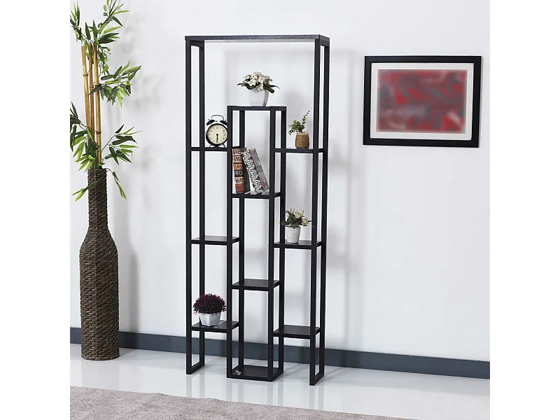 Support de plantes Blaavandshuk à 11 niveaux 150 x 60 x 19 cm marbre noir / noir [en.casa]