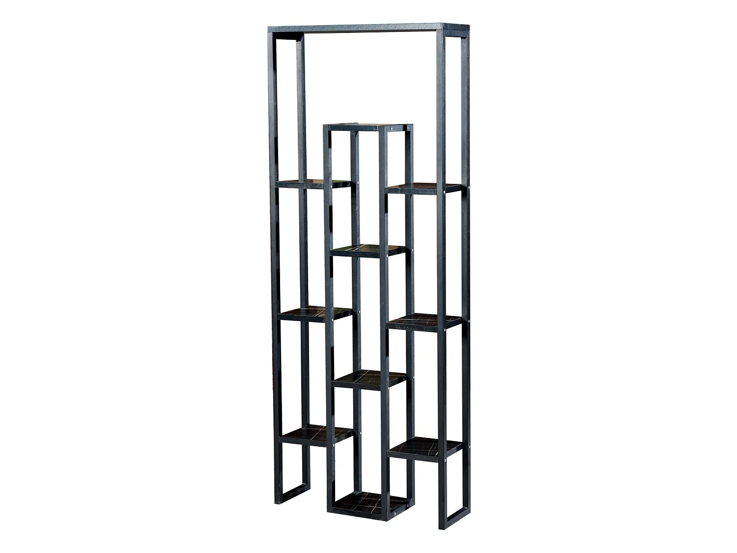 Support de plantes Blaavandshuk à 11 niveaux 150 x 60 x 19 cm marbre noir / noir [en.casa]