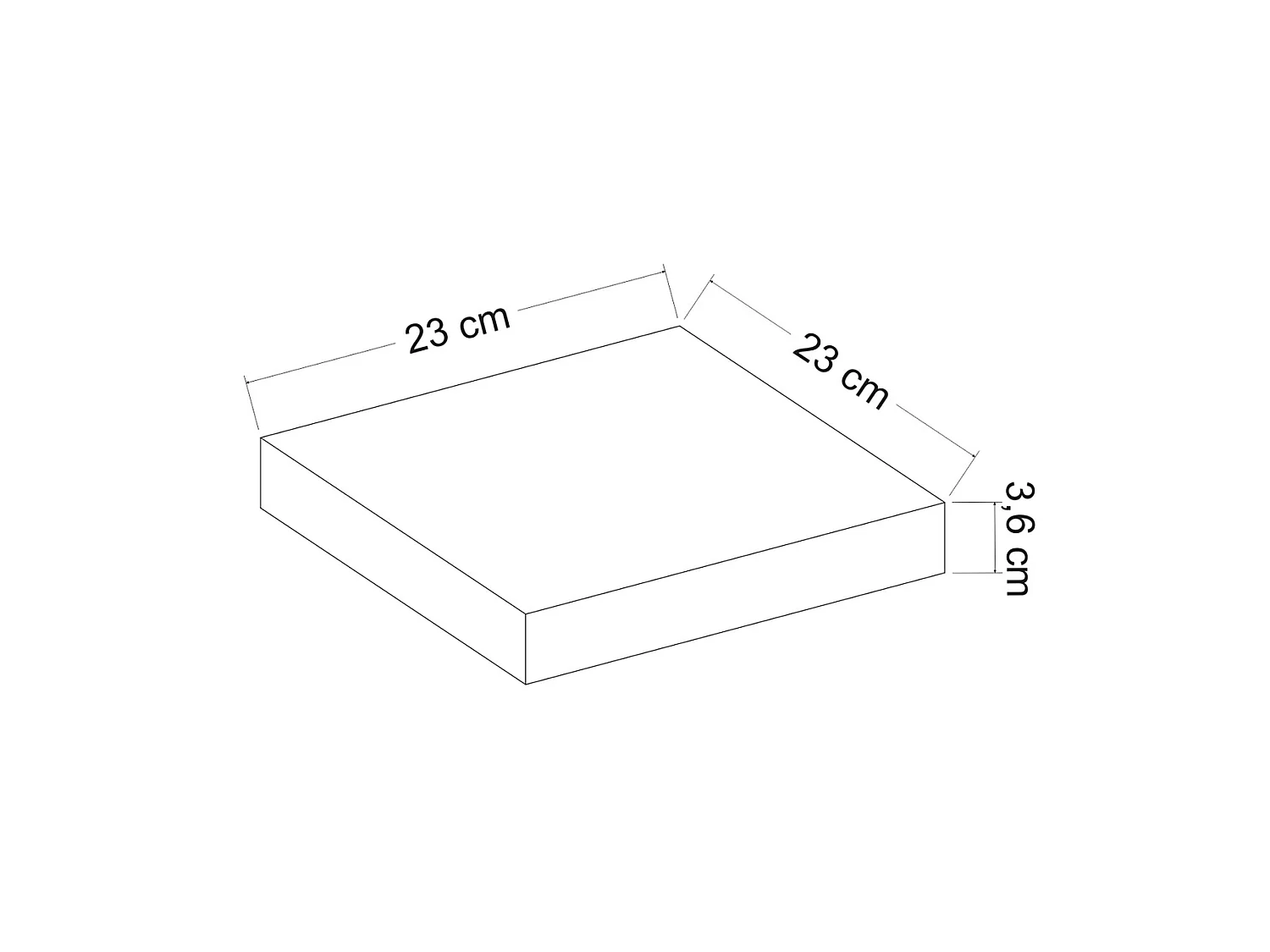 Étagère murale Bredebro carrée 3,6 x 23 x 23 cm blanc [en.casa]
