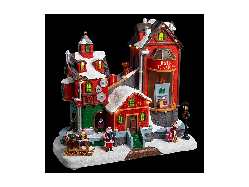 Village de Noël lumineux, animé et musical La Fabrique de Cadeaux en Laponie